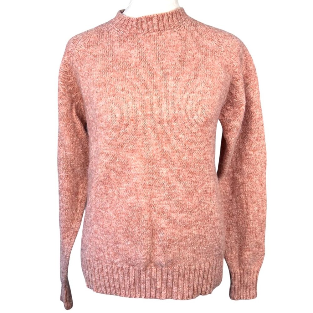 Vintage Pink Wool Sweater Crewneck Knit Indian Brand Medium